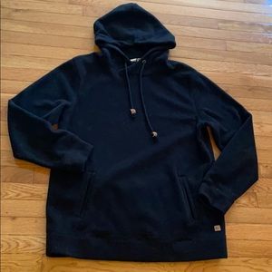 Tentree black hoodie made from recycled polyester